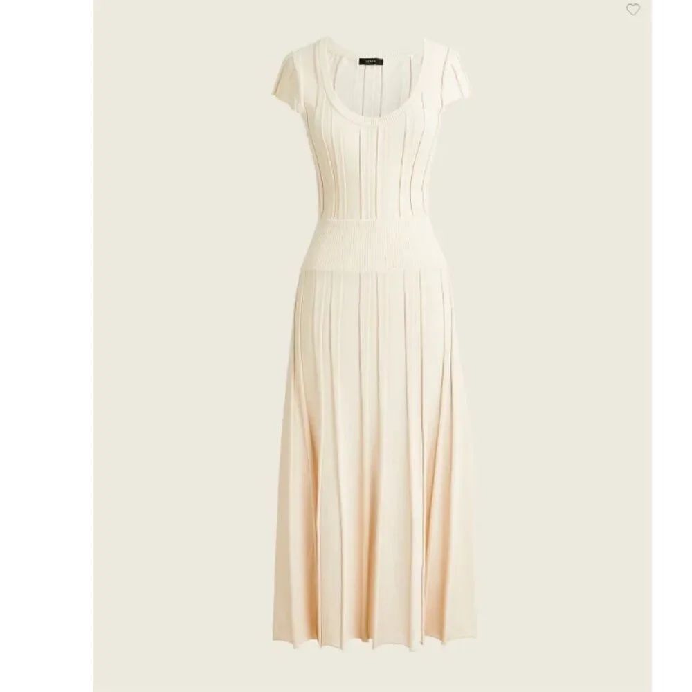 Like New! J. Crew Ribbed Scoopneck Knit Dress Cream in Size L